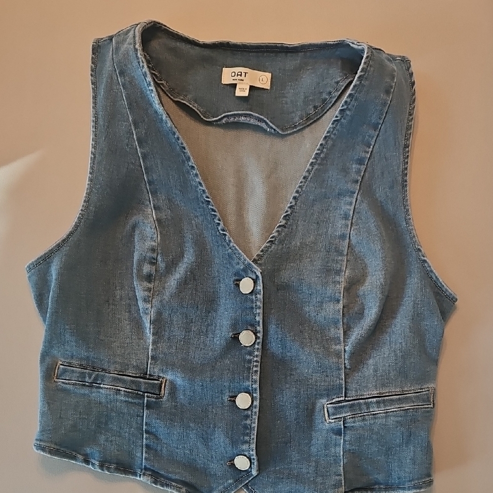 Oat New York Blue Denim Vest